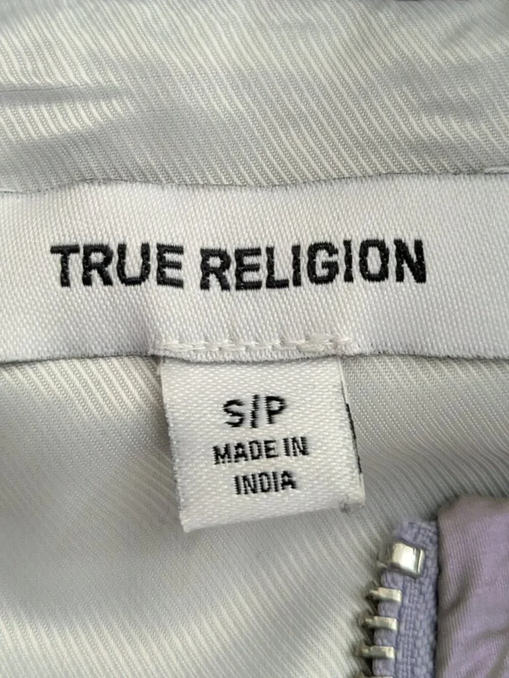 True Religion Lavendar Shine Metallic Windbreaker Jacket Size Small